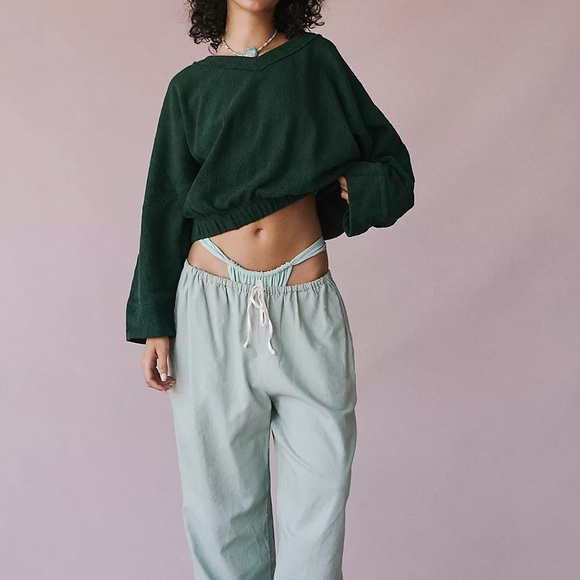 Free People BRB Solid Pullover in Sycamore Green XL - Picture 3 of 10